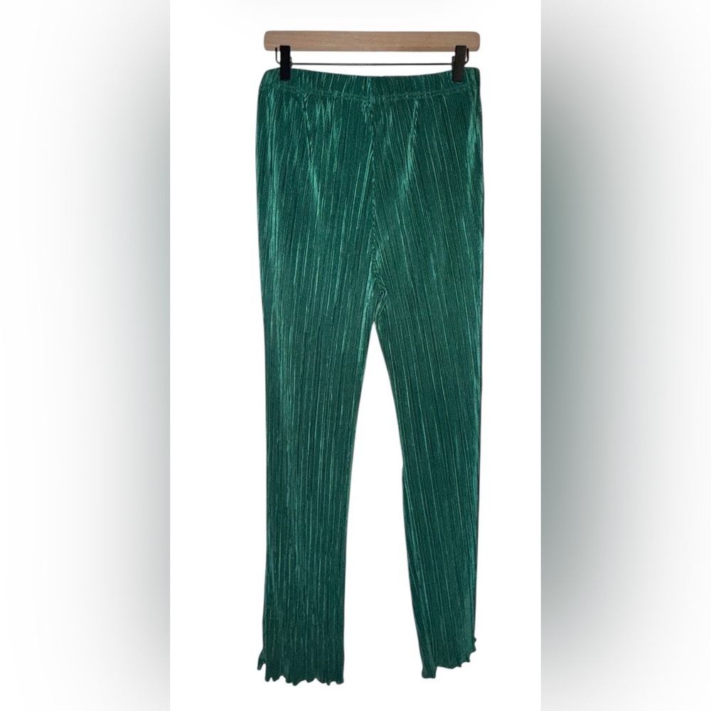 Madison +Hudson Emerald Green Pleated Wide-Leg Pants - Picture 7 of 8